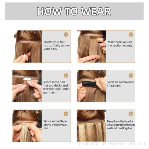 100% Virgin Remy European Tape Hair Extension, Wholesale Invisible Double Drawn Remy Tape In Human Hair Extension